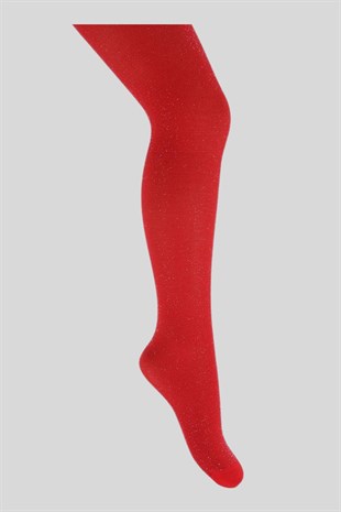 Multi Simli Külotlu Çorap Kırmızı